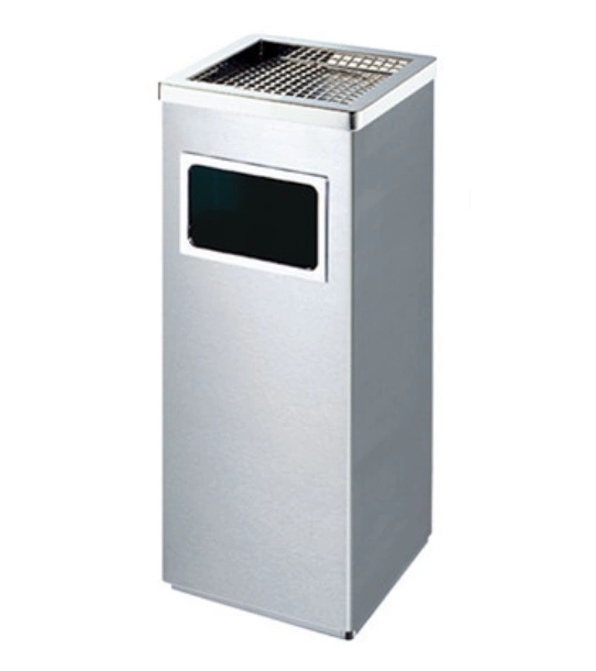 Thùng Rác Inox Gạt Tàn Vuông 240x240x620mm Thùng Rác Inox Gạt Tàn Vuông 240x240x620mm